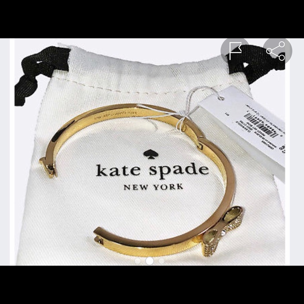 NWT Yellow Gold Kate Spade Bow Bracelet - Picture 4 of 5